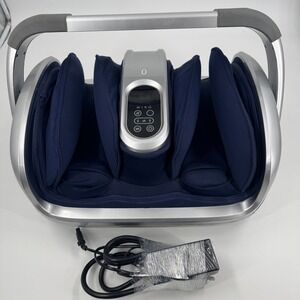 Miko Foot and Calf Massager Silver Navy MMF-03SB Shiatsu Heat Therapy